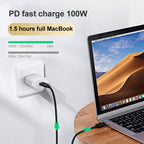 PD 100W USB-C / Type-C to USB-C / Type-C Thunderbolt 4 Full-function Data Cable, 0.5m, 1m, 1.5m, 2m