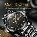 OLEVS 8691 Men Business Luminous Dual Calendar Design Waterproof Quartz Watch, OLEVS 8691 Quartz Watch (Black)