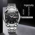 OLEVS 8691 Men Business Luminous Dual Calendar Design Waterproof Quartz Watch, OLEVS 8691 Quartz Watch (Black)