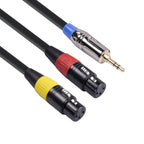 TC194BUXK107YR-30 3.5mm Male to Dual Canon Female Audio Cable, 3.5mm Male to Dual Canon Female