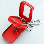 9075 Universal Crocodile Texture Cowhide Double Zipper Car Key Case