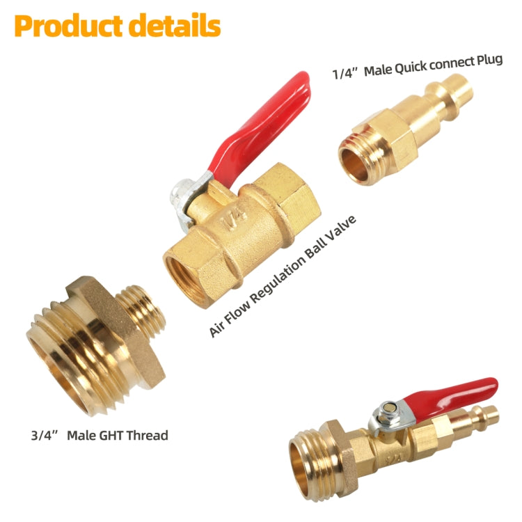 RV Male 1/4 Drain Fitting Adapter with Storage Bag, A6861