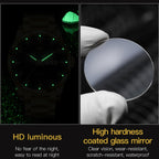 OLEVS 6898 Men Waterproof Luminous Steel Watch Band Quartz Watch, Black Blue Steel, Gold Black, Gold Blue, Gold White, Black Steel