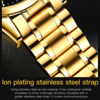 OLEVS 6898 Men Waterproof Luminous Steel Watch Band Quartz Watch, Black Blue Steel, Gold Black, Gold Blue, Gold White, Black Steel