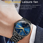 OLEVS 6898 Men Waterproof Luminous Steel Watch Band Quartz Watch, Black Blue Steel, Gold Black, Gold Blue, Gold White, Black Steel