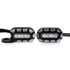 HP-Z058 Motorcycle Modified Rearview Mirror LED Turn Signal Light for Harley Sportsters XL 883 / 1200, For Honda / Yamaha / Kawasaki-Black White, Black, Electroplating White, Electroplating Black