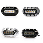 HP-Z058 Motorcycle Modified Rearview Mirror LED Turn Signal Light for Harley Sportsters XL 883 / 1200, For Honda / Yamaha / Kawasaki-Black White, Black, Electroplating White, Electroplating Black