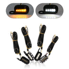 HP-Z058 Motorcycle Modified Rearview Mirror LED Turn Signal Light for Harley Sportsters XL 883 / 1200, For Honda / Yamaha / Kawasaki-Black White, Black, Electroplating White, Electroplating Black