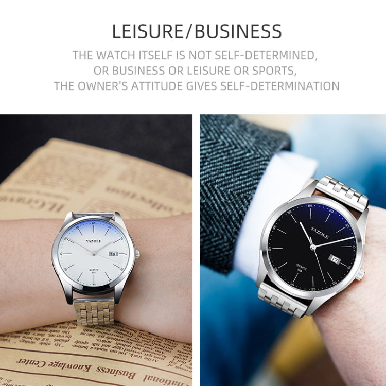 YAZOLE 560 Stainless Steel Band Quartz Movement Waterproof Men Watch