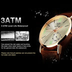 YAZOLE 327 Leather Strap Waterproof Luminous Ladies Watch