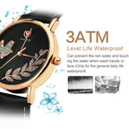 YAZOLE 360 Leather Band Dove of Peace Diamond Lady Watch