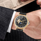 YAZOLE 315 Leather Band Large Dial Tourbillon Mechanical Watch