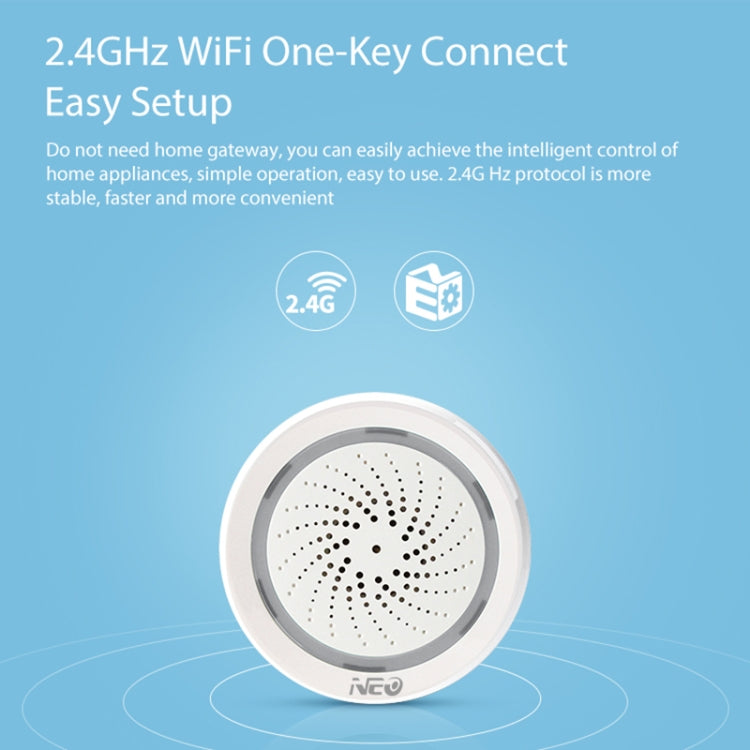 NEO NAS-AB02WT WiFi USB Siren Alarm with Temperature & Humidity Sensor, AB02WT