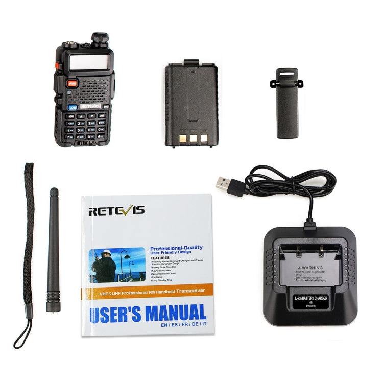 RETEVIS RT5R EU Frequency 144-146MHz & 430-440MHz Handheld Two Way Radio Walkie Talkie, RT5R EU Frequency