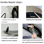 N8 10 in 1 Car Paintless Dent Removal Fender Damage Repair Puller Lifter Arc Crowbar Tools Hook Rods kit, 10 in 1