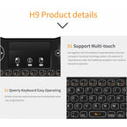 H9 2.4GHz Mini Wireless Air Mouse QWERTY Keyboard with White Backlight & Touchpad for PC, TV, with White Backlight