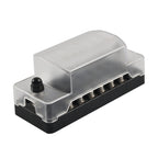 6 Way Fuse Box Blade Fuse Holder with Negative for Auto Car Truck Boat, A5602-01