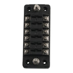 6 Way Fuse Box Blade Fuse Holder with Negative for Auto Car Truck Boat, A5602-01