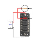6 Way Fuse Box Blade Fuse Holder with Negative for Auto Car Truck Boat, A5602-01