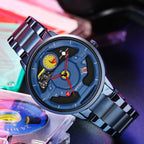 SANDA 1085 Steering Wheel Hollow Dial Waterproof Quartz Watch, Steel Band, Leather Band, Mesh Band