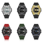 SANDA 6092 Luminous Dual Time Display Waterproof Sports Watch, EDA003166501A, EDA003166501B, EDA003166501C, EDA003166501D, EDA003166501E, EDA003166501F