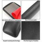2 PCS Car Non-slip Soft Floor Protector Carpet Floor Mat Knee Bolster, PU Leather, First Layer Cowhide
