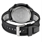 SKMEI 1872 Stainless Steel Buckle PU Strap Waterproof Electronic Watch, White, Black