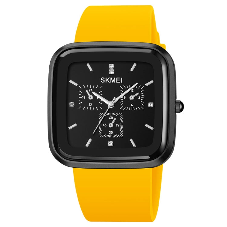 SKMEI 1902 Stainless Steel Buckle Silicone Strap Waterproof Quartz Watch