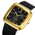 SKMEI 1902 Stainless Steel Buckle Silicone Strap Waterproof Quartz Watch