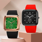 SKMEI 1902 Stainless Steel Buckle Silicone Strap Waterproof Quartz Watch