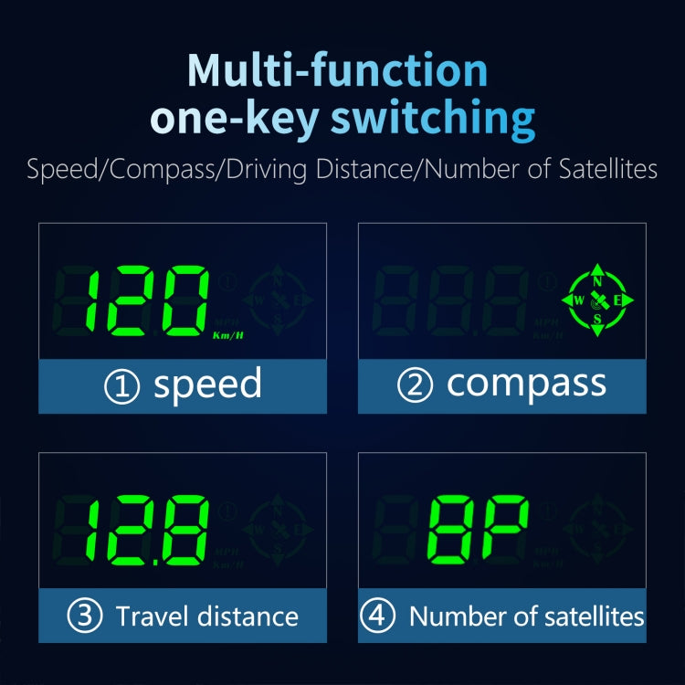 G7 GPS HUD Display Speedometer Digital Car Head-Up Display Over-speed Alarm, G7