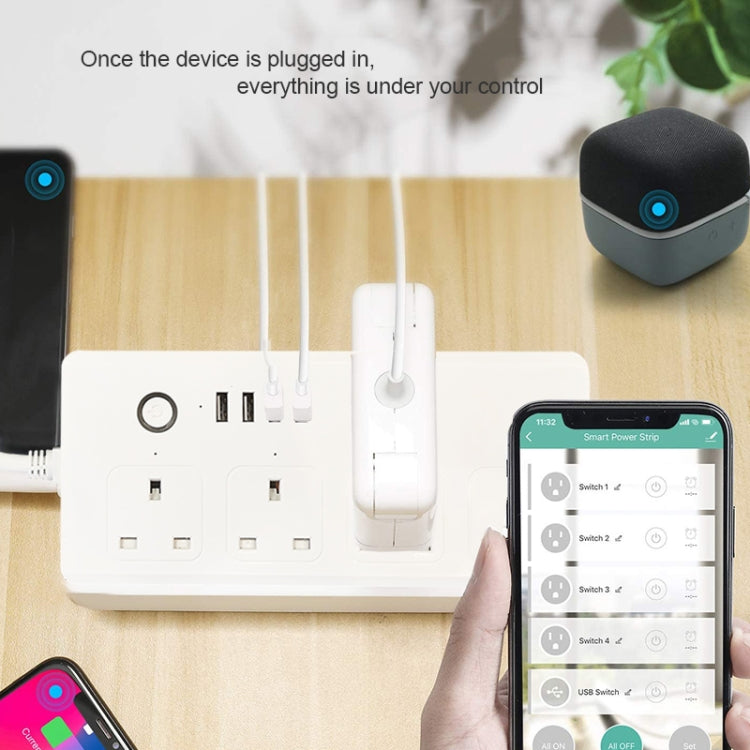 SM-SO301-K 4 Holes + 4 USB Multi-purpose Smart Power Strip, UK Plug, WIFI  13A