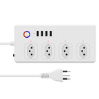 SM-SO301-B 4 Holes + 4 USB Multi-purpose Smart Power Strip, Brazil Plug, ZigBee 10A, WiFi 10A