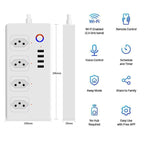 SM-SO301-B 4 Holes + 4 USB Multi-purpose Smart Power Strip, Brazil Plug, ZigBee 10A, WiFi 10A