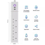 SM-SO306-K 4 Holes + 2 USB Multi-purpose Smart Power Strip, UK Plug, WiFi 10A, WiFi 16A