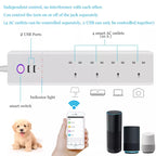 SM-SO306-K 4 Holes + 2 USB Multi-purpose Smart Power Strip, UK Plug, WiFi 10A, WiFi 16A