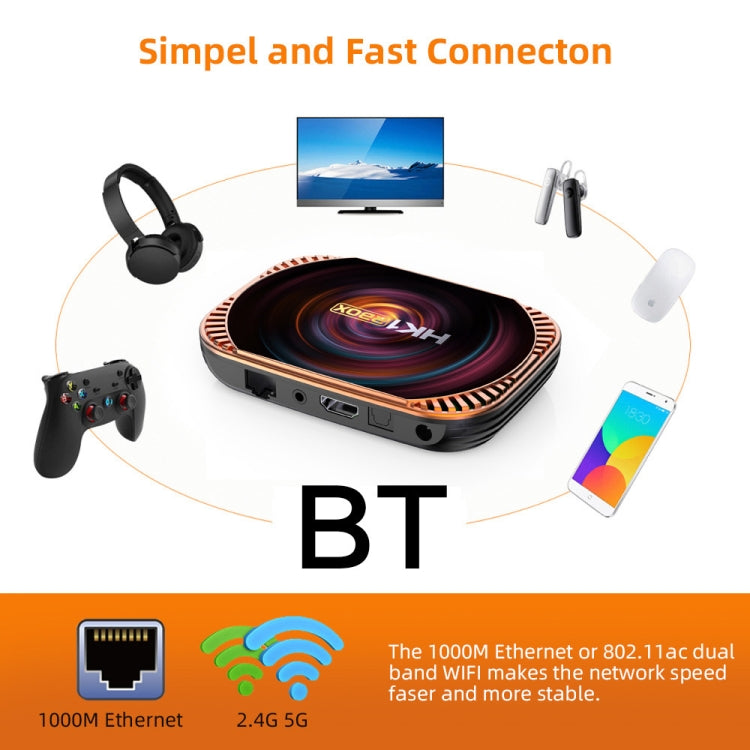 HK1RBOX X4 4K TV Box, Android 11 Amlogic S905X4 CPU with RC, 4GB+32GB, 4GB+64GB, 4GB+128GB