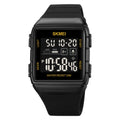SKMEI 1960 Stainless Steel Buckle Silicone Strap Waterproof Electronic Watch, 1960 Black Gold, 1960 Black and White Machine, 1960 Black and Black Machine, 1960 Blue, 1960 Light Grey