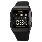 SKMEI 1960 Stainless Steel Buckle Silicone Strap Waterproof Electronic Watch, 1960 Black Gold, 1960 Black and White Machine, 1960 Black and Black Machine, 1960 Blue, 1960 Light Grey