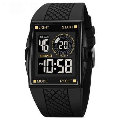 SKMEI 1967 Stainless Steel Buckle PU Strap Waterproof Electronic Watch