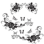 2 PCS/Set D-72 Butterfly Love Flower Pattern Car Modified Decorative Sticker, D-72