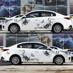 2 PCS/Set D-72 Butterfly Love Flower Pattern Car Modified Decorative Sticker, D-72