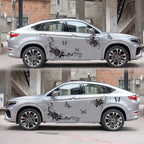 2 PCS/Set D-72 Butterfly Love Flower Pattern Car Modified Decorative Sticker, D-72