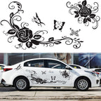 2 PCS/Set D-72 Butterfly Love Flower Pattern Car Modified Decorative Sticker, D-72