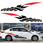 2 PCS/Set D-538 Checkered Totem Pattern Car Modified Decorative Sticker