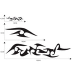 2 PCS/Set D-925 Flame Pattern Car Modified Decorative Sticker, D-925, D-924