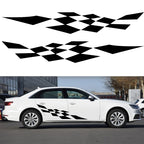 2 PCS/Set D-943 Checkered Flag Pattern Car Modified Decorative Sticker, D-943