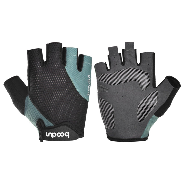 BOODUN 1408 4D Silicone Shock Absorbing Half Finger Breathable Bicycle Outdoor Riding Gloves, M, L, XL