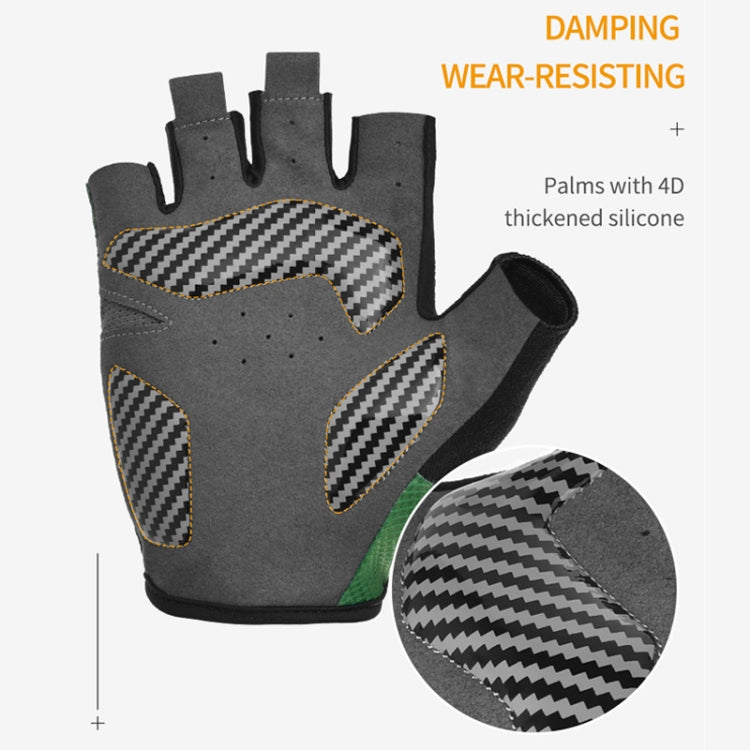 BOODUN 1408 4D Silicone Shock Absorbing Half Finger Breathable Bicycle Outdoor Riding Gloves, M, L, XL