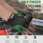 BOODUN 1408 4D Silicone Shock Absorbing Half Finger Breathable Bicycle Outdoor Riding Gloves, M, L, XL